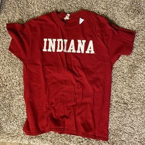 Red oversized graphic tee